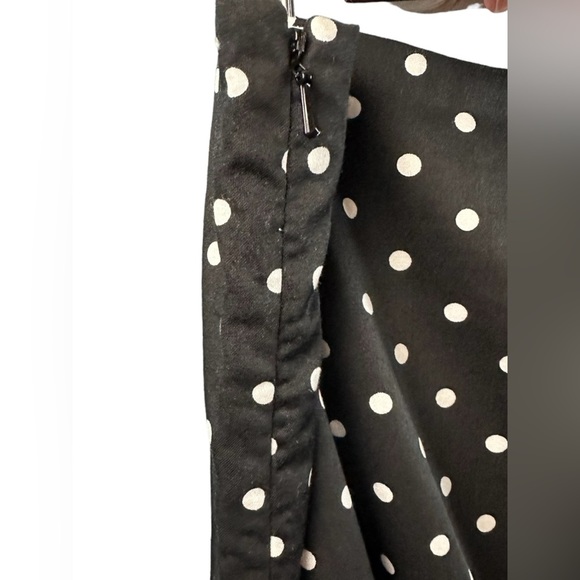 28. Sz 12 COTTON Polka Dot White and Black Pleated Lined Skirt with Lace trim - Picture 7 of 8